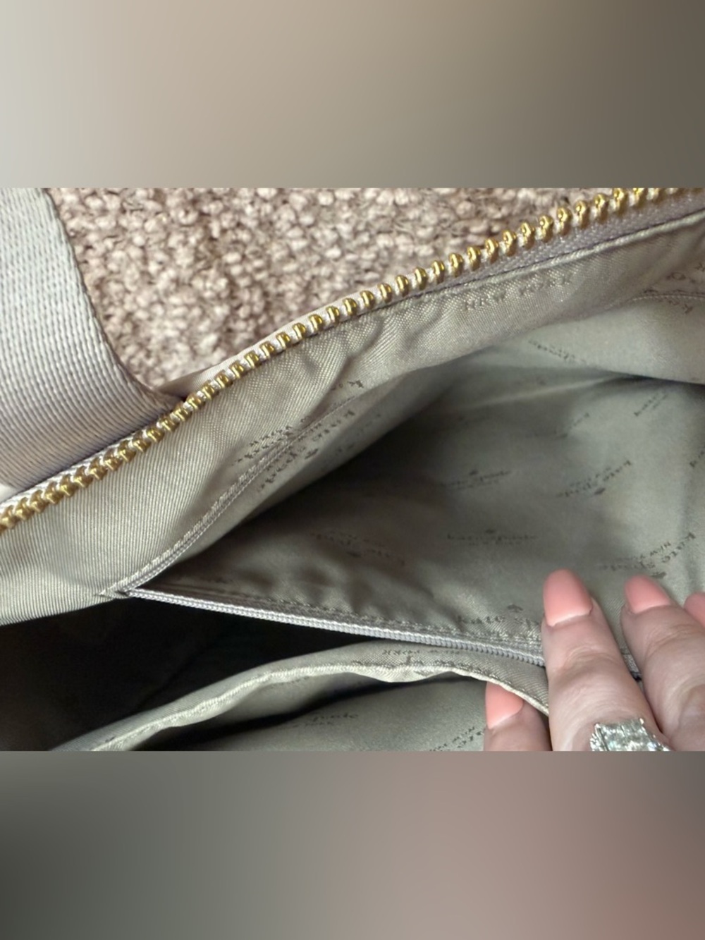 Kate Spade Greige Quilted Backpack - Picture 13 of 15